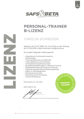 Personal-Trainer B-Lizenz